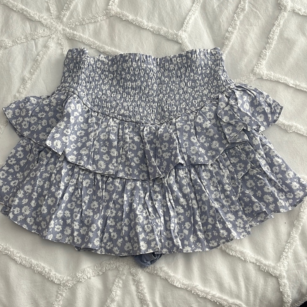 American threads ruffle mini skirt